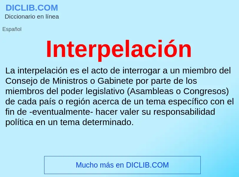 What is Interpelación - meaning and definition