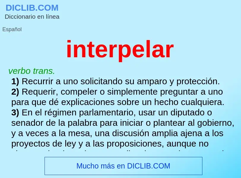 Wat is interpelar - definition