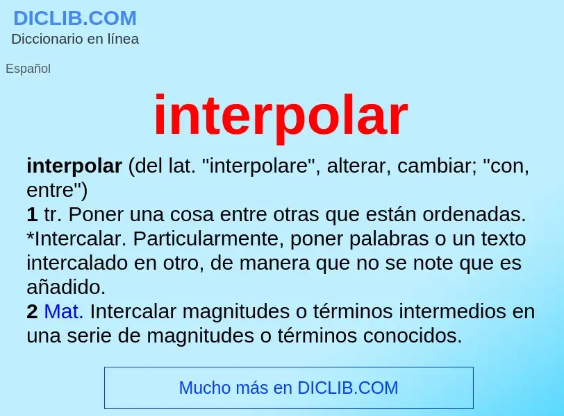 What is interpolar - meaning and definition