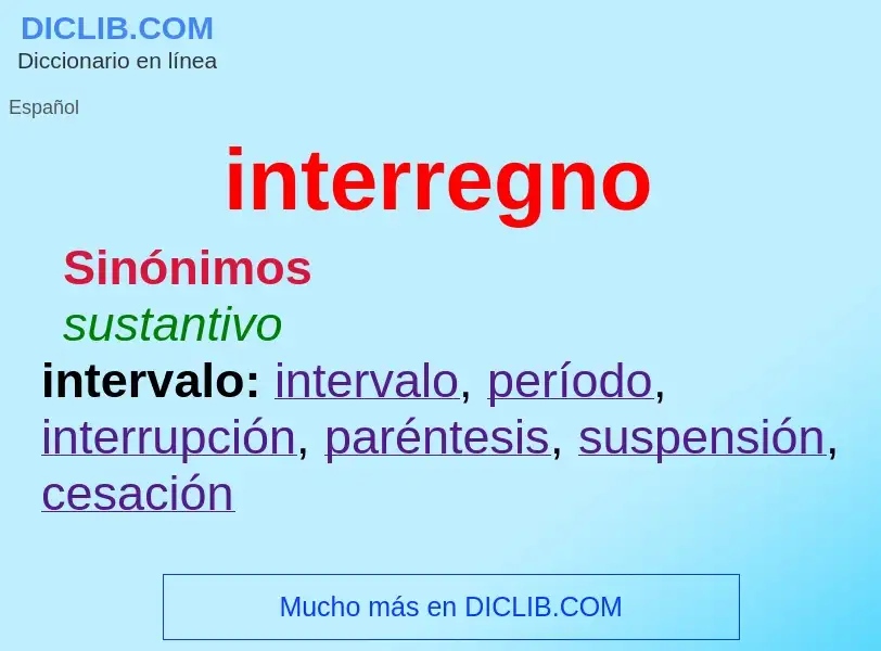 Che cos'è interregno - definizione