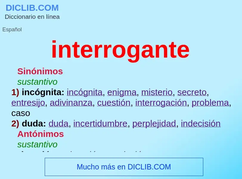 ¿Qué es interrogante? - significado y definición