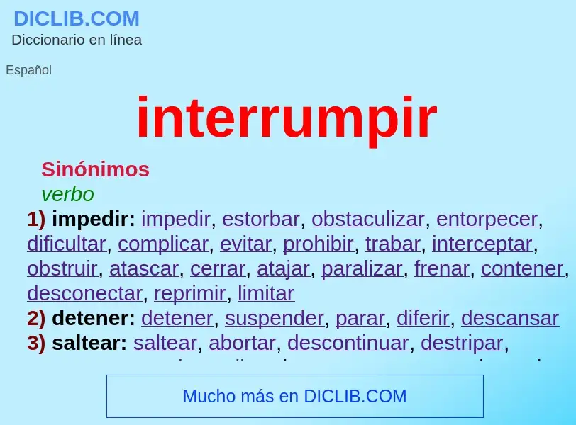 Wat is interrumpir - definition