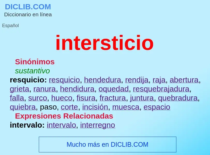 O que é intersticio - definição, significado, conceito