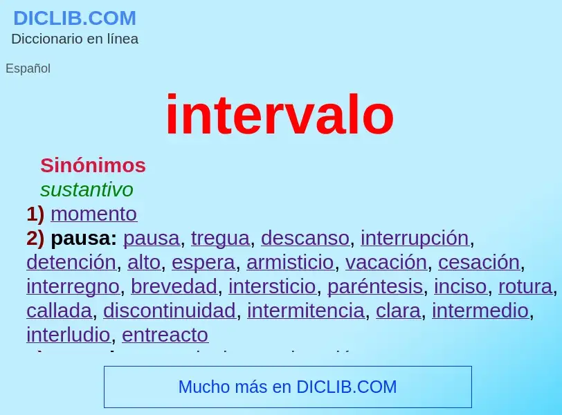 What is intervalo - meaning and definition