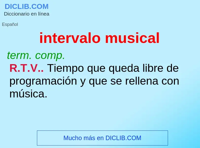 What is intervalo musical - meaning and definition