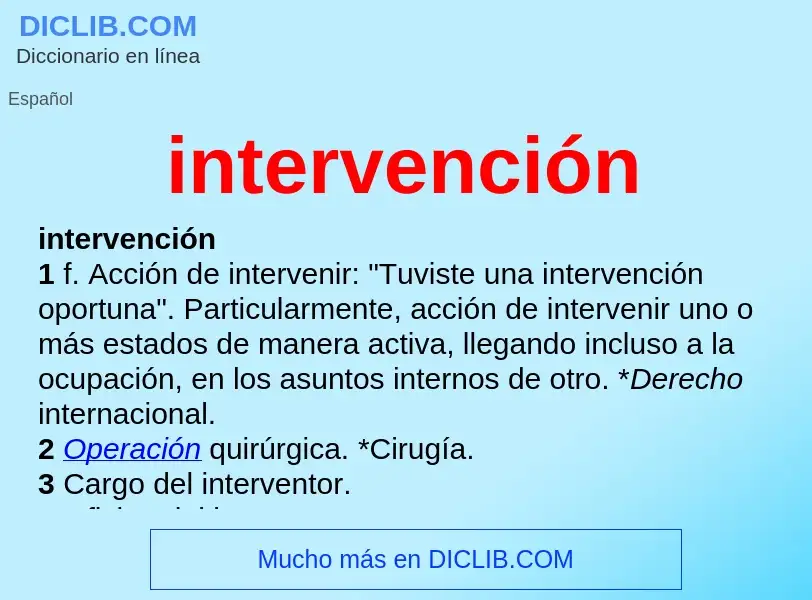 Was ist intervención - Definition