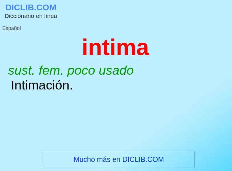 What is intima - meaning and definition