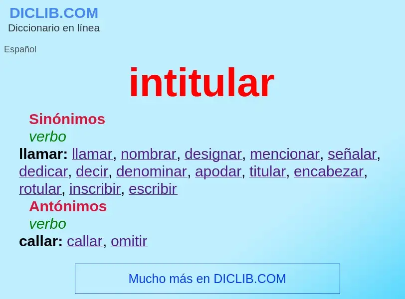 What is intitular - definition