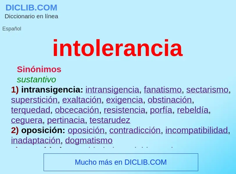 Wat is intolerancia - definition