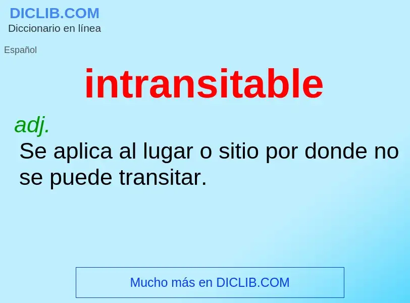 What is intransitable - meaning and definition