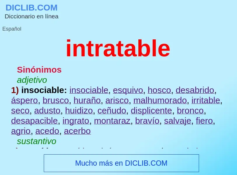 What is intratable - meaning and definition