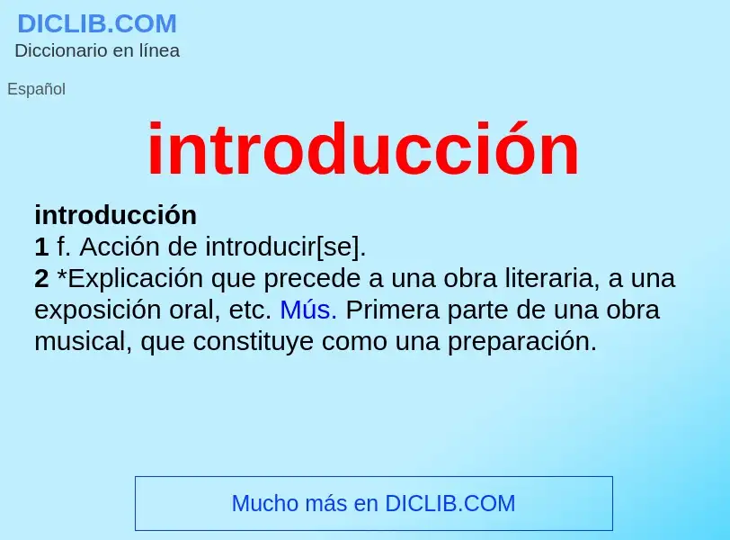 O que é introducción - definição, significado, conceito