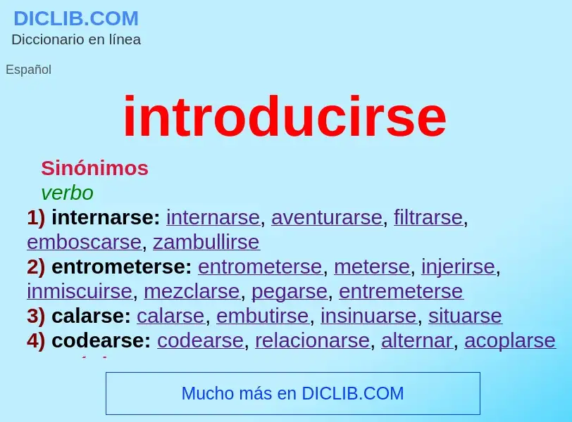 What is introducirse - definition