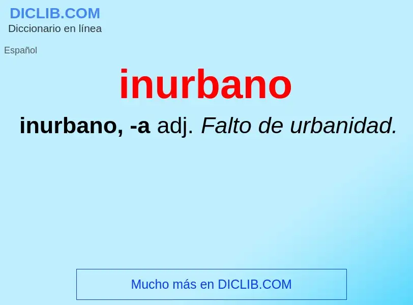 What is inurbano - definition