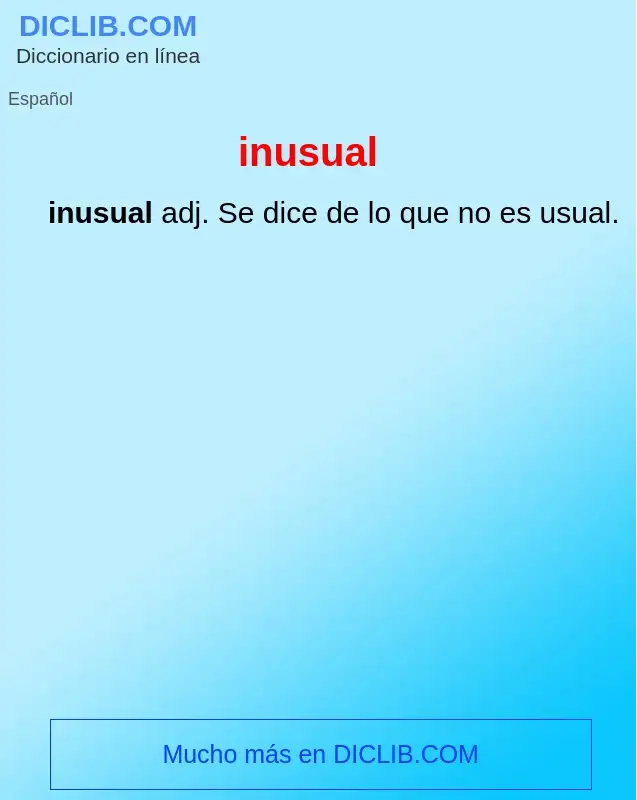 Wat is inusual - definition