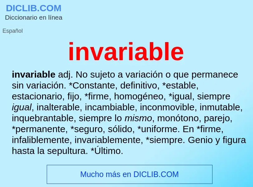 Was ist invariable - Definition