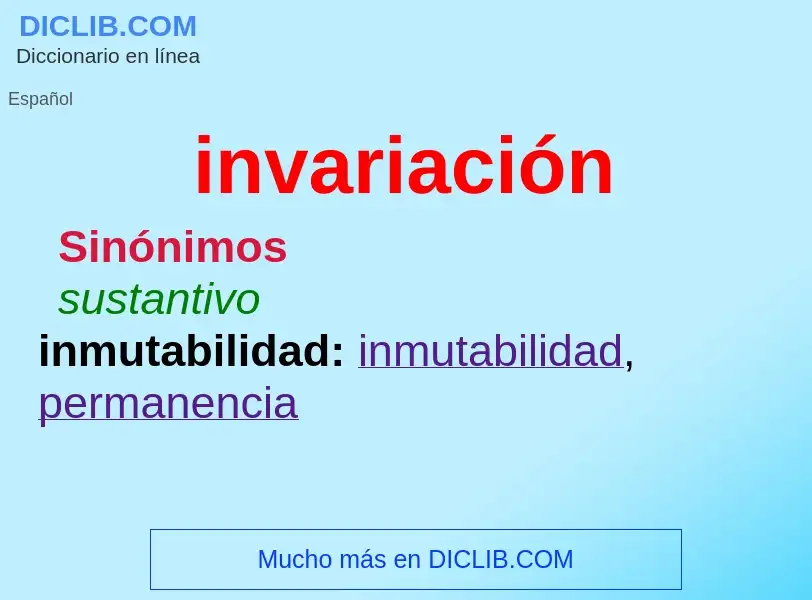 ¿Qué es invariación? - significado y definición