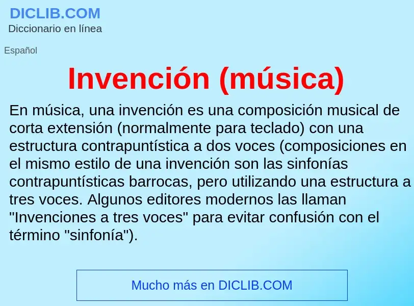 ¿Qué es Invención (música)? - significado y definición