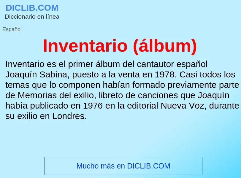 Что такое Inventario (álbum) - определение