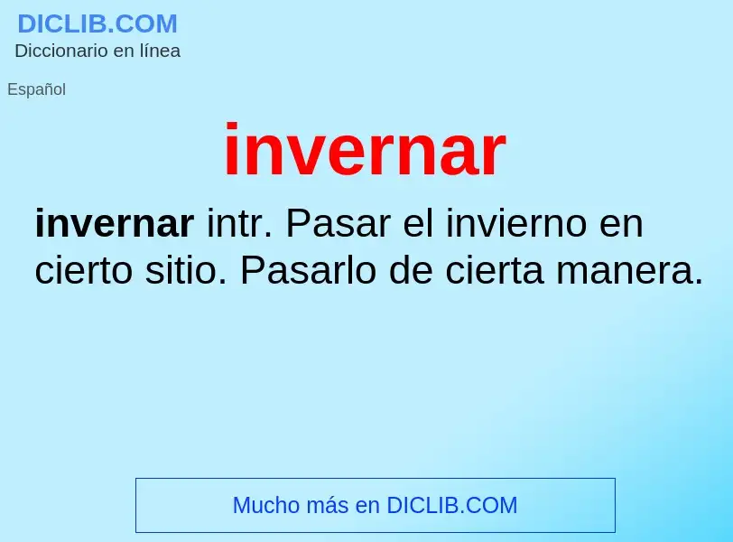 ¿Qué es invernar? - significado y definición