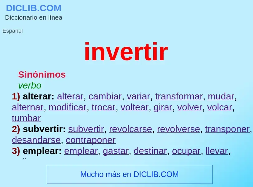 What is invertir - definition