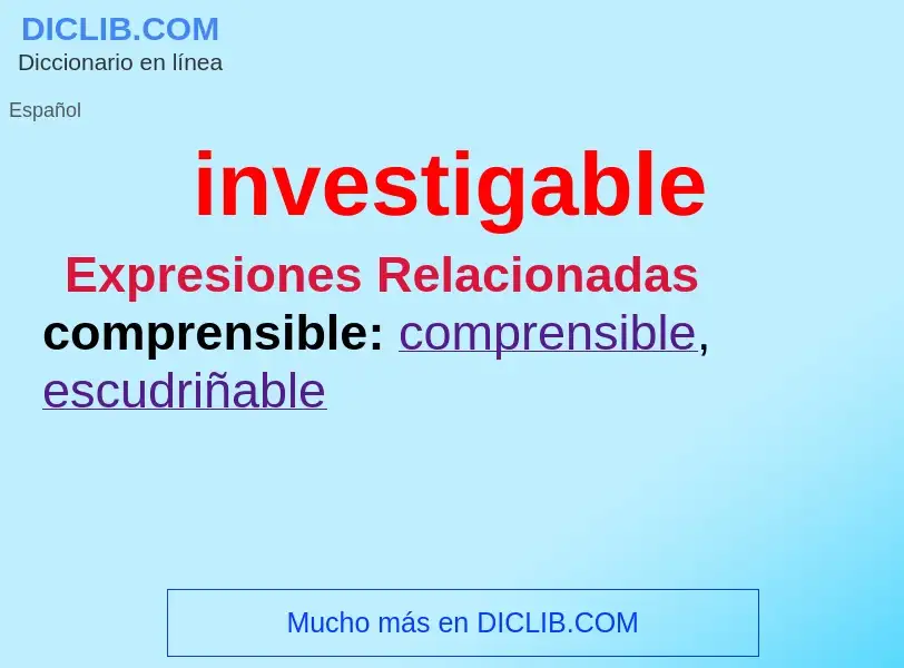 What is investigable - meaning and definition