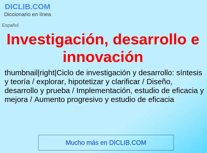 O que é Investigación, desarrollo e innovación - definição, significado, conceito