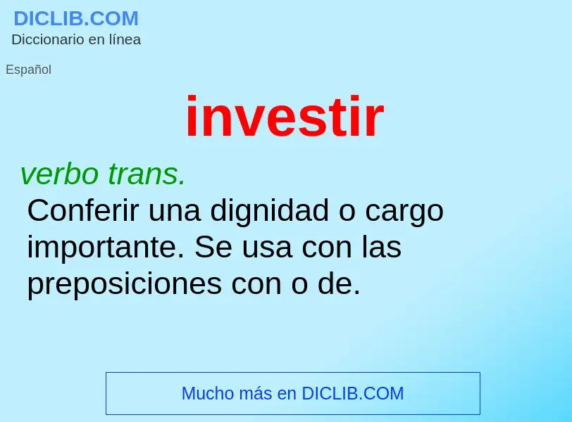 What is investir - meaning and definition