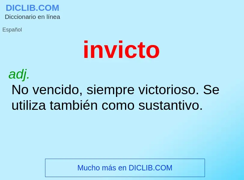 ¿Qué es invicto? - significado y definición