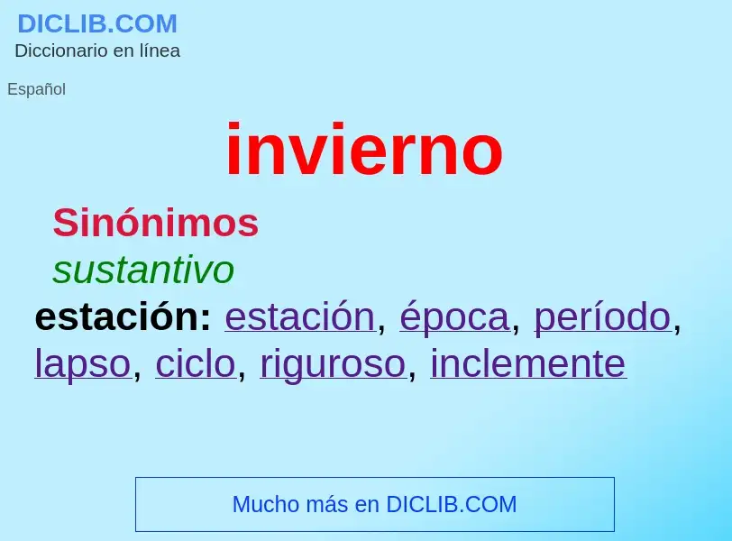 What is invierno - definition