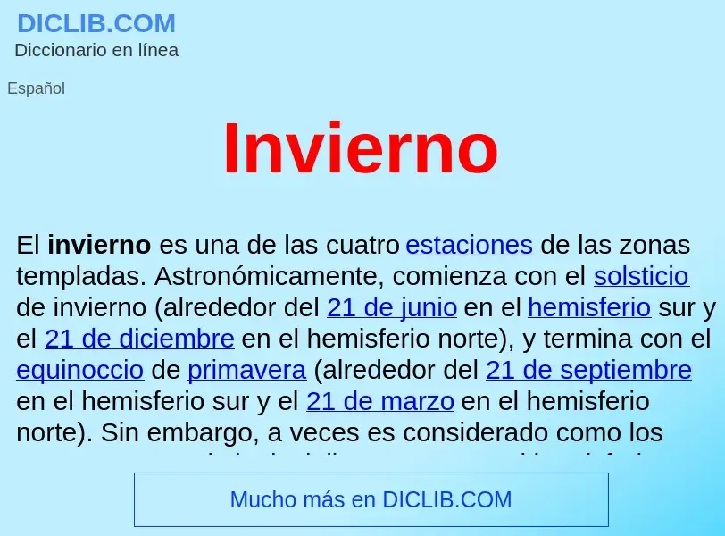 ¿Qué es Invierno ? - significado y definición