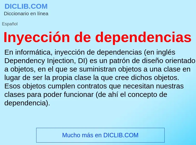 Что такое Inyección de dependencias - определение