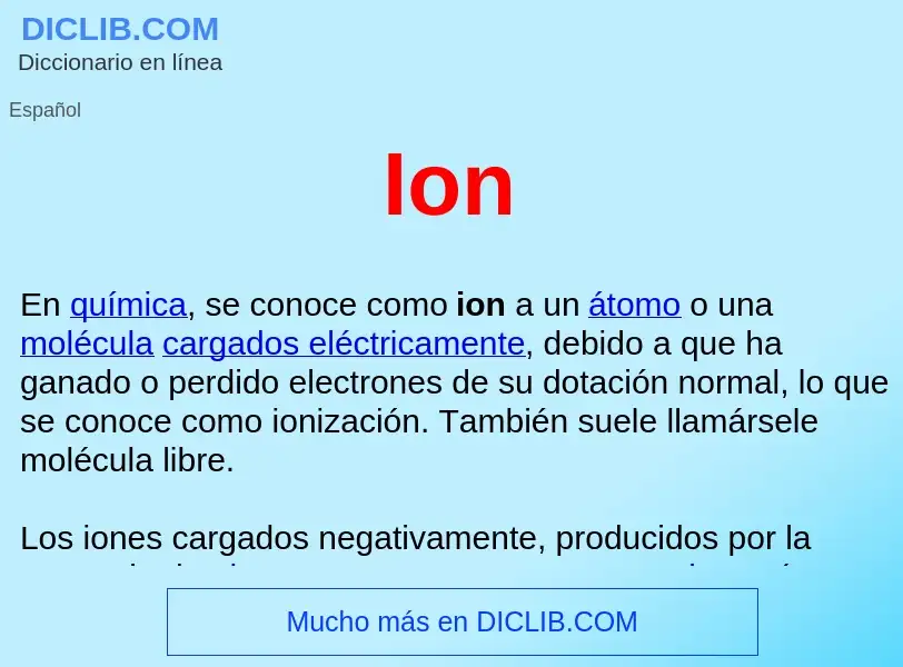 ¿Qué es Ion ? - significado y definición