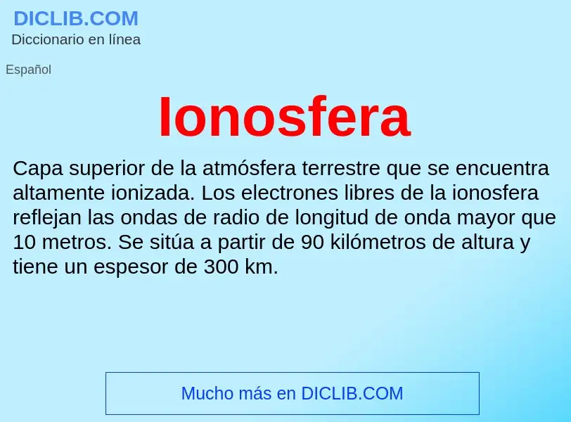 ¿Qué es Ionosfera? - significado y definición