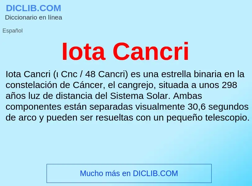 O que é Iota Cancri - definição, significado, conceito