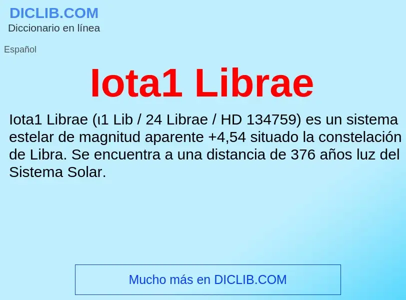 O que é Iota1 Librae - definição, significado, conceito