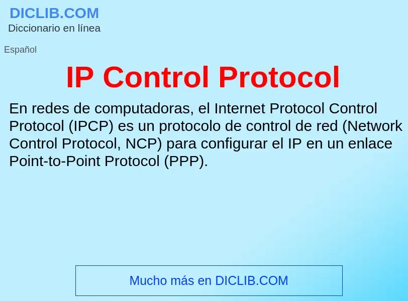 What is IP Control Protocol - definition