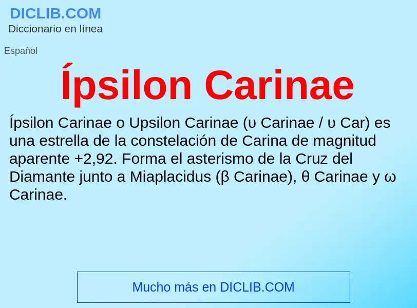 Wat is Ípsilon Carinae - definition