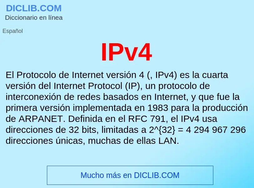 ¿Qué es IPv4? - significado y definición