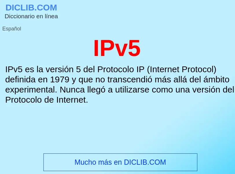 What is IPv5 - meaning and definition