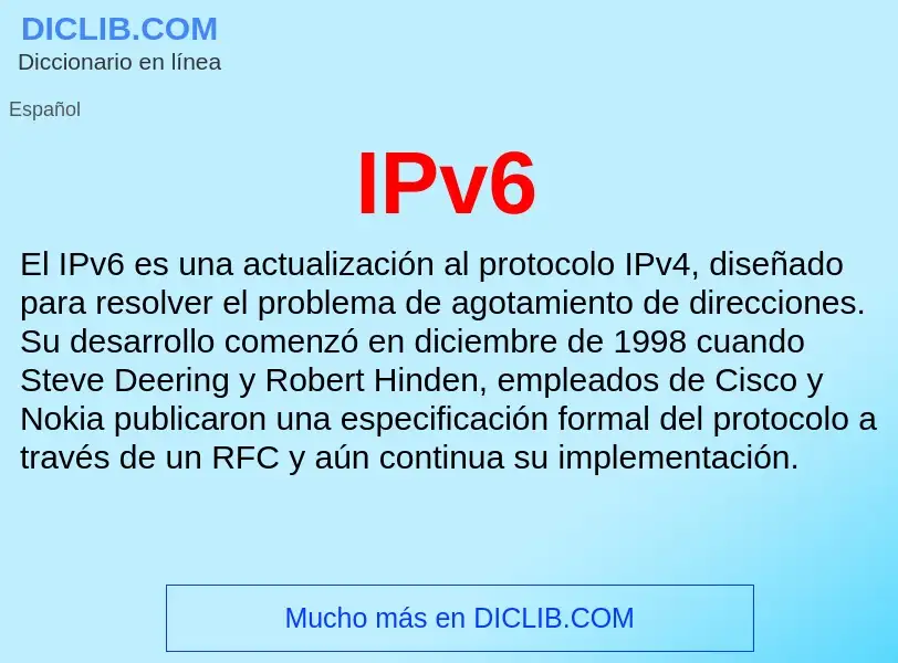 What is IPv6 - meaning and definition