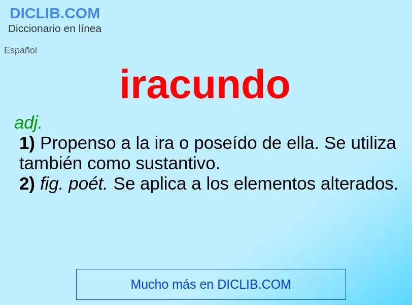 Wat is iracundo - definition