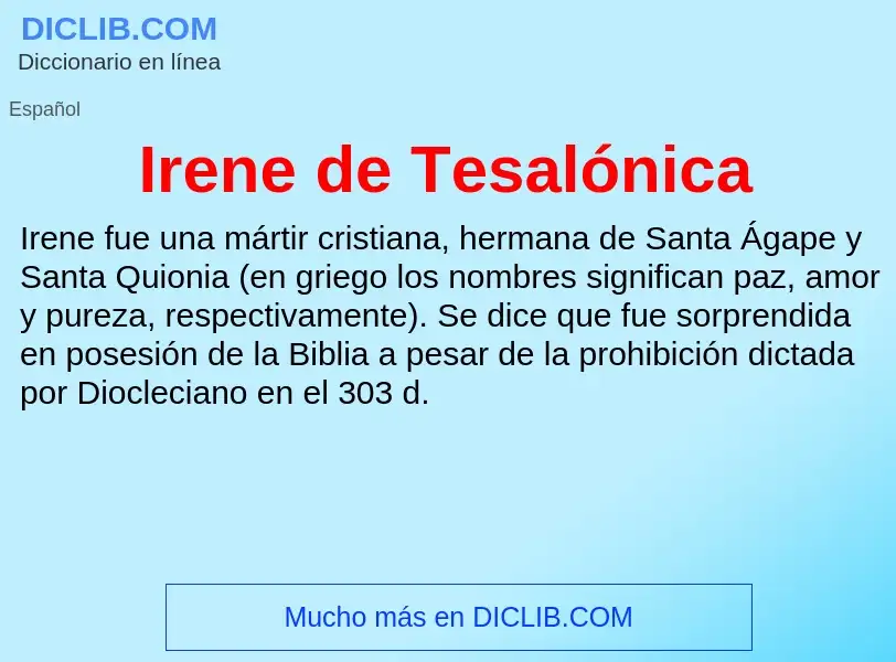 ¿Qué es Irene de Tesalónica? - significado y definición