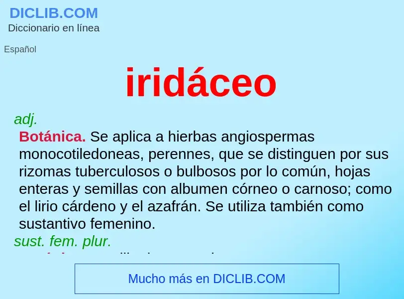 Was ist iridáceo - Definition