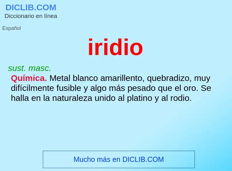 Wat is iridio - definition