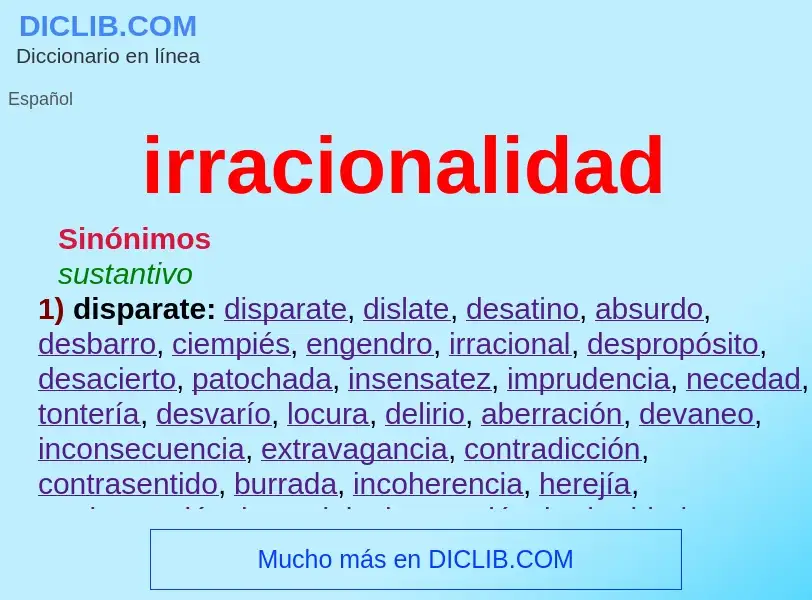 What is irracionalidad - definition