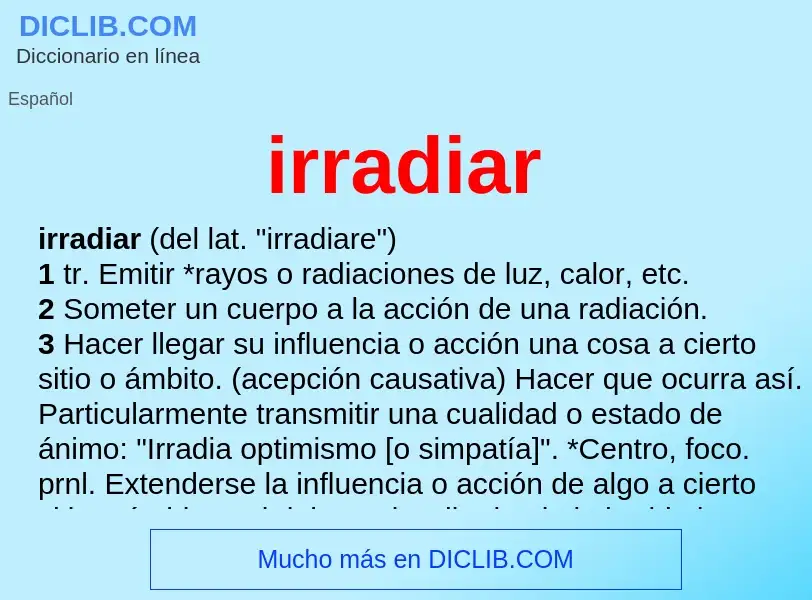 Was ist irradiar - Definition