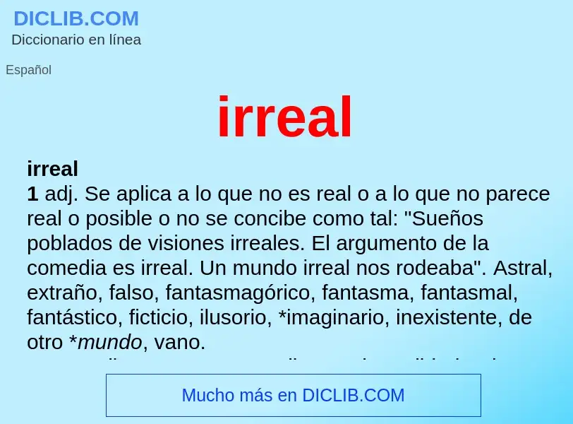 What is irreal - meaning and definition