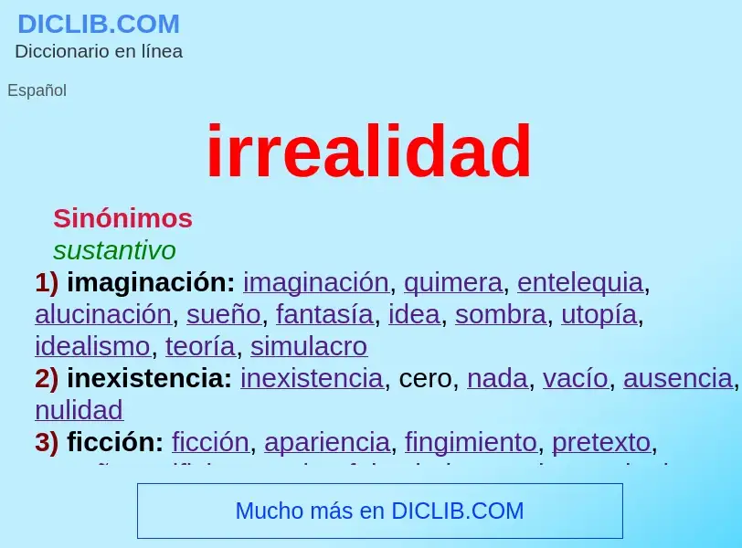 Wat is irrealidad - definition