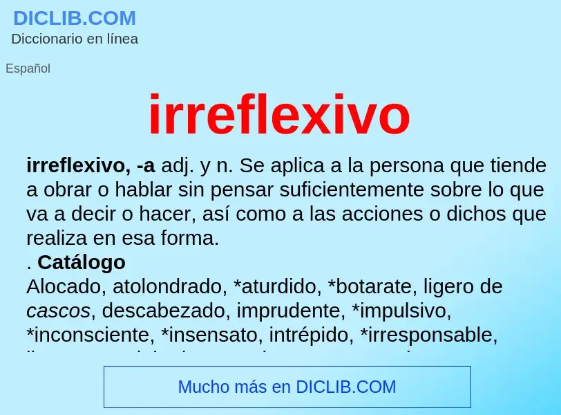 Was ist irreflexivo - Definition